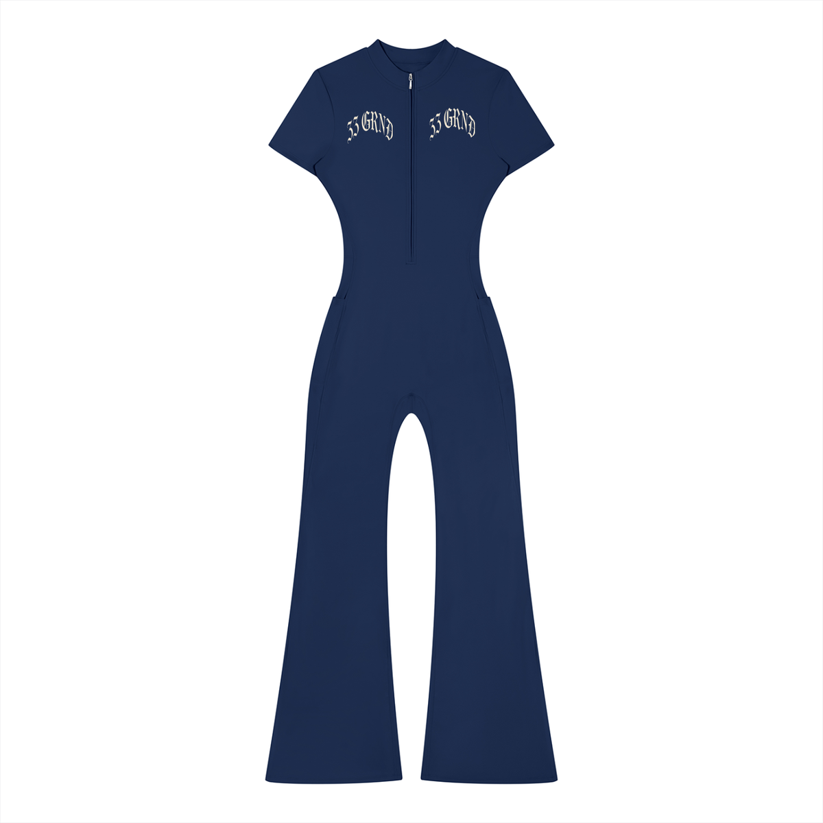 Women’s Tight Flared Leg Quarter-Zip Jumpsuit